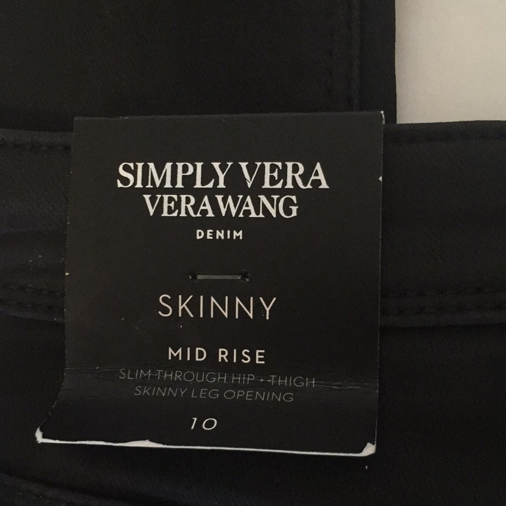 🆕 Vera Wang black waxed denim skinny jeans - Picture 4 of 5